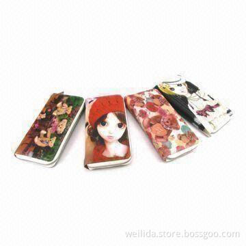 Women's Wallet, Made of PVC with Cloth Back, Measures 19 x 2.5 x 9.5cm, Available in Various Colors